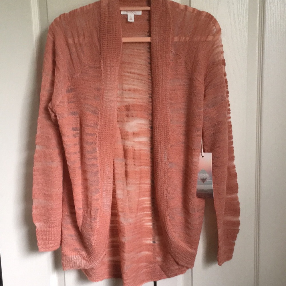 NOT FOR SALE-Cardigan long sleeve Coral lightweight fabric top